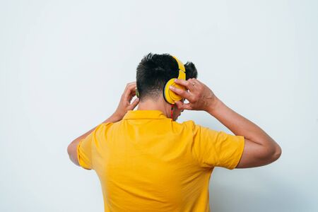 Man with headphonesの写真素材