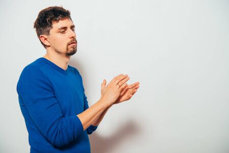 man claps and applauding