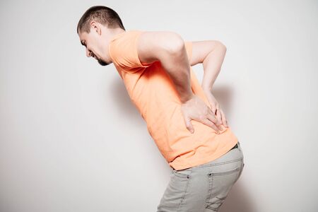 man with backacheの写真素材