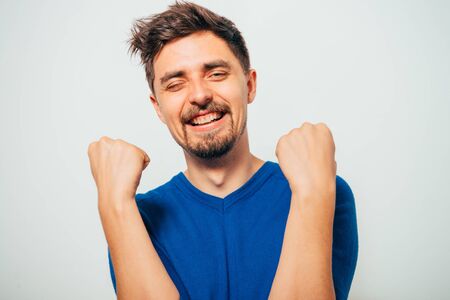 Joyful, a very happy manの写真素材