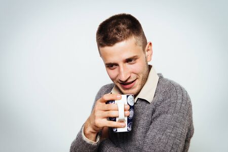 Man with cup
