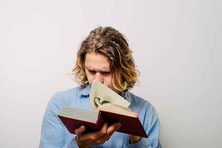 The man with a bookの写真素材