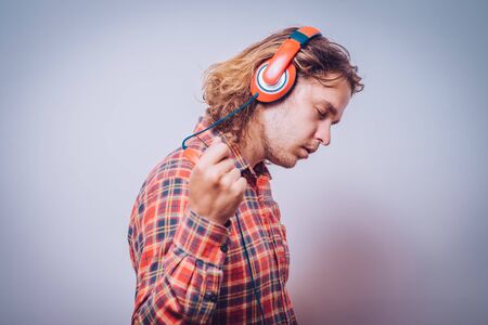 Man with headphonesの写真素材