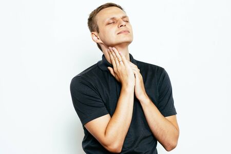 sore throat manの写真素材