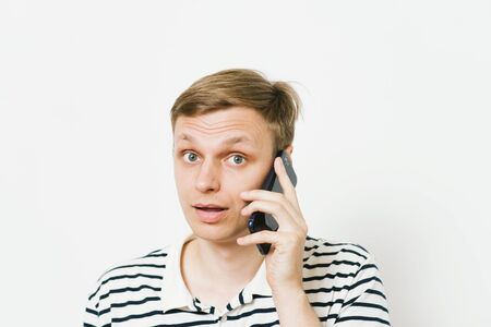 A man with a smartphoneの写真素材