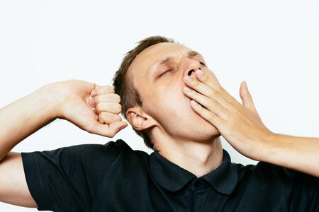 Yawns. Manの写真素材