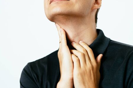 sore throat manの写真素材