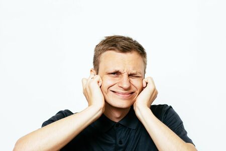 Close ears manの写真素材