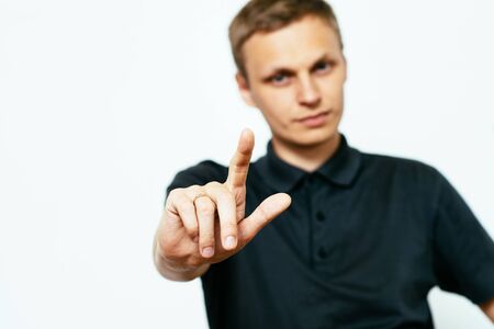 Have an idea, forefinger upの写真素材