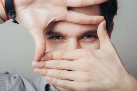 Photo sign made by human handsの写真素材