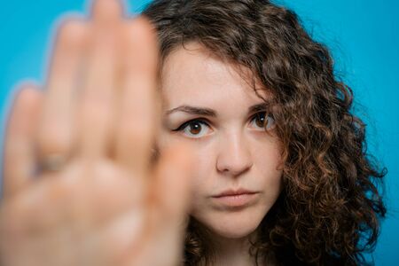 Stop gesture girl
