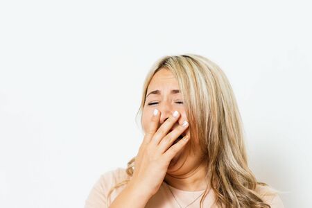 Yawns. Femaleの写真素材