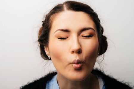 girl making a kiss