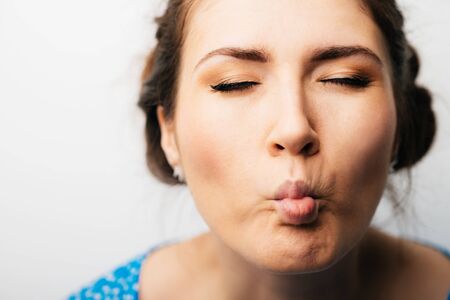 girl kissesの写真素材