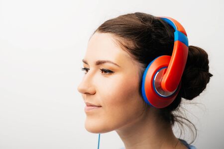 girl in headphones