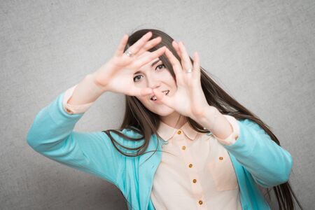 girl hands folded frame
