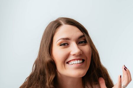 portrait of a young girl laughing