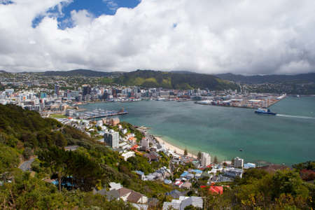 View from Mt Victoria over Wellington, New Zealandの写真素材