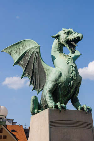 Ljubljana dragon in Ljubljana, Slovenia, Europeの写真素材
