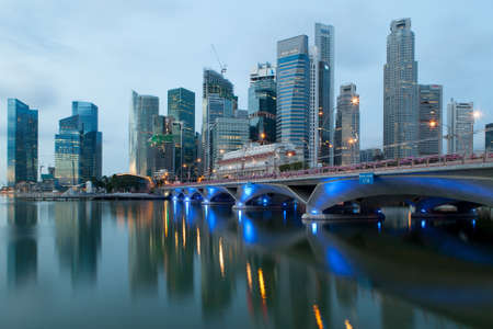 Early morning view towards the SIngapore  skylineのeditorial素材