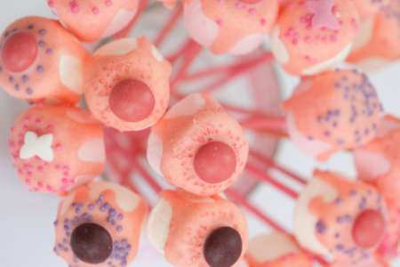 Homemade chocolate dipped marshmallows made for a childrenの写真素材