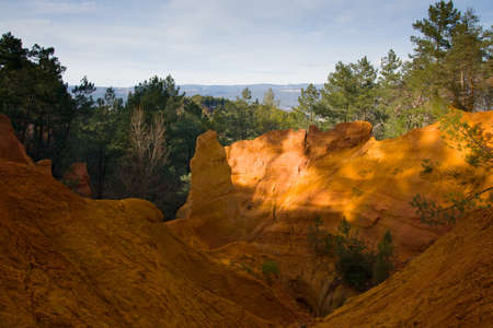 The old quarries of Roussillon in Provence, Franceの写真素材