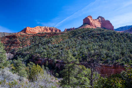Oak Creek red rocky landscape near Sedona in Arizona, USAの写真素材