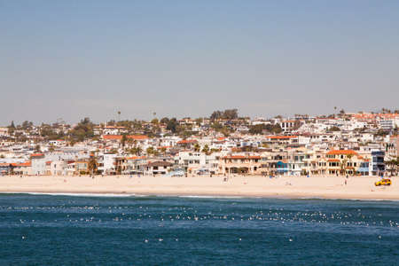 Hermosa Beach on a warm sunny day in Los Angeles, California, USAの写真素材