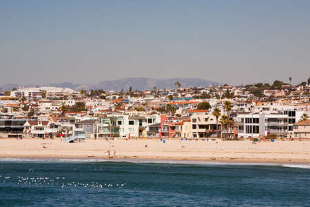 Hermosa Beach on a warm sunny day in Los Angeles, California, USAの写真素材