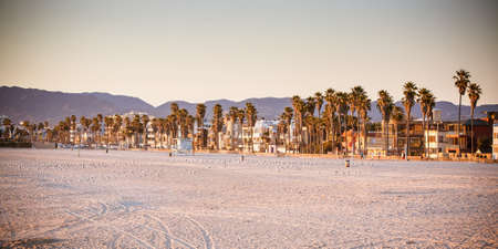 Santa Monica Beach on a warm sunny day in Los Angeles, California, USAの写真素材
