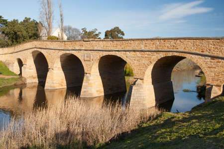 Richmond historic bridge in Richmond near Hobart, tasmania, Australiaの写真素材