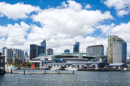 Melbourne Skyline from Docklandsの写真素材