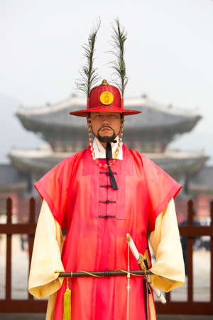 Changing of the Guard at Gyeongbokgung Palaceのeditorial素材