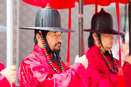 Changing of the Guard at Gyeongbokgung Palaceのeditorial素材