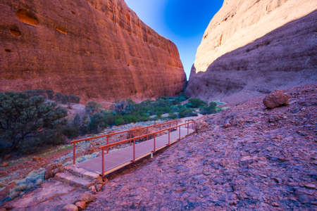 Walpa Gorge at The Olgas on a clear winter's day in the Northern Terrotory in Australia2の写真素材