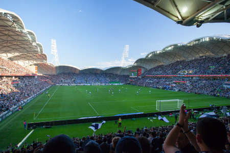 MELBOURNE, AUSTRALIA - May 17: Melbourne Victory take on Sydney FC in the season decider A-League Grand Final at AAMI Park in Melbourne, Australiaのeditorial素材