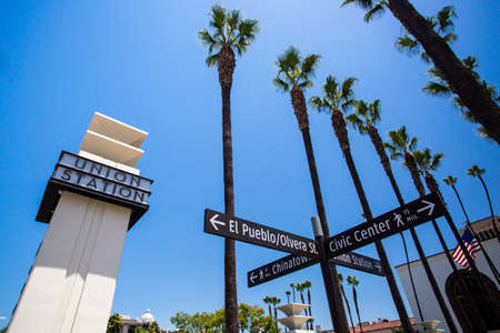 Los Angeles, USA - 14 July: The restored art deco exterior of Union Stationのeditorial素材