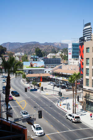 Los Angeles, USA - 5 July: A view over busy Hollywood Boulevard on a summer's day  in 2014.のeditorial素材