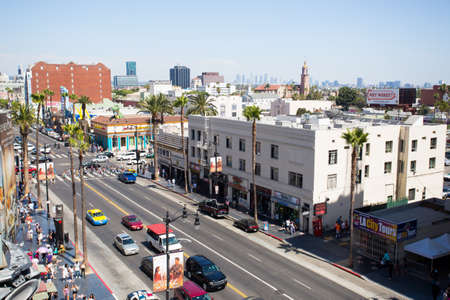 Los Angeles, USA - 5 July: A view over busy Hollywood Boulevard on a summer's day  in 2014.のeditorial素材