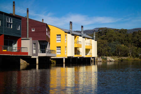 Lake Crackenback in Autumnの写真素材