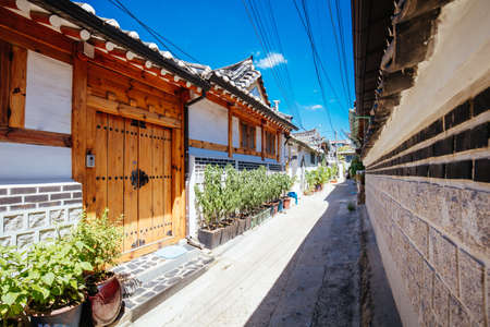 Bukchon Hanok Village in South Koreaの写真素材