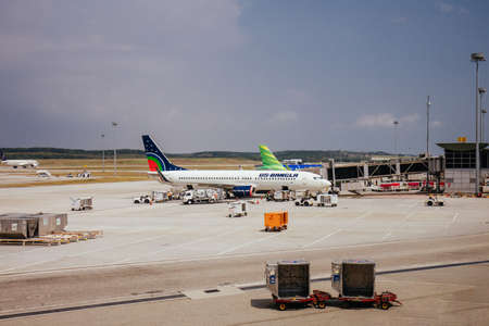 Melbourne, Australia -  March 23 2019: US-Bangla Airlines at Kuala Lumpur International Airport in Malaysiaのeditorial素材