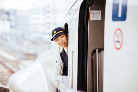 Shinkansen Bullet Train Staffのeditorial素材