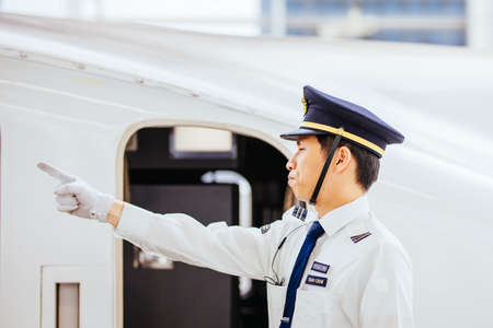 Shinkansen Bullet Train Staffのeditorial素材