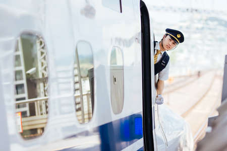 Shinkansen Bullet Train Staffのeditorial素材