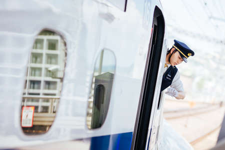 Shinkansen Bullet Train Staffのeditorial素材