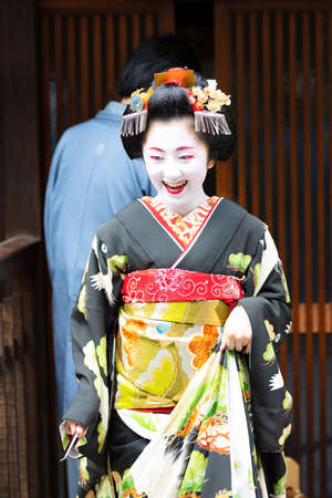Young Maiko Geisha in Kyoto Japanのeditorial素材