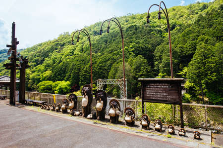 Kyoto, Japan - May 16 2019: Torokko Hodukyo Station on the Sagano Romantic train line near Kyoto, Japanのeditorial素材