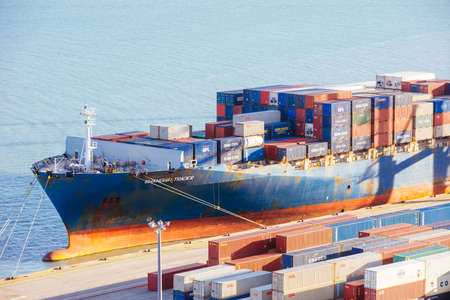 Lyttleton Shipping Port in New Zealandのeditorial素材