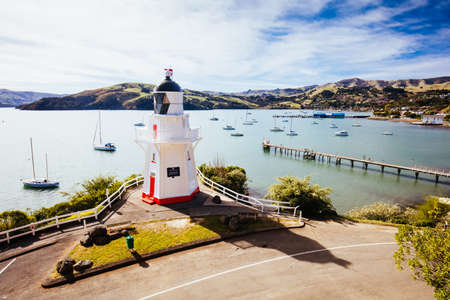 Akaroa Lighthouse in New Zealand in Spring